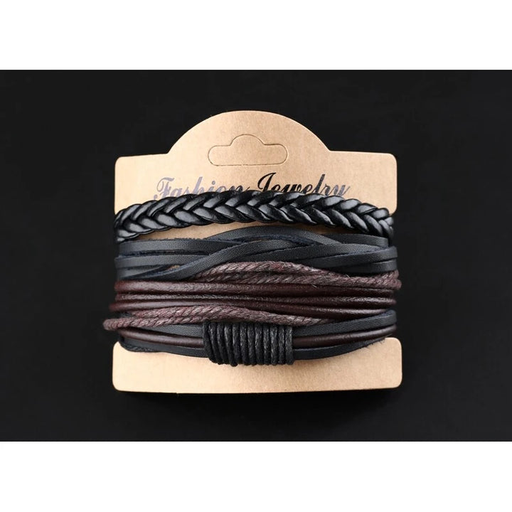 Handmade Leather Wrap Bracelet (4pcs)