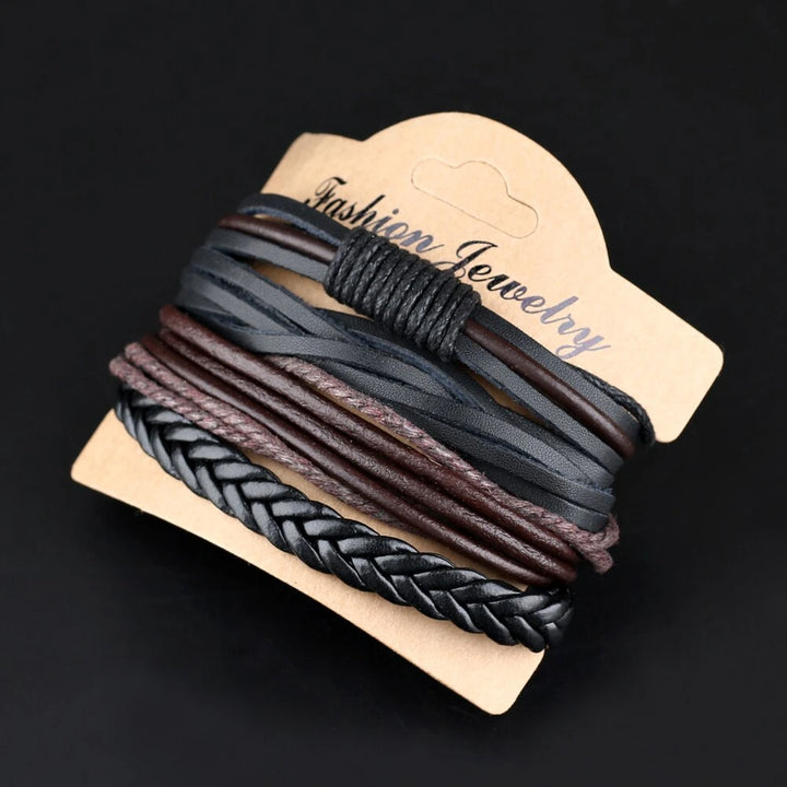 Handmade Leather Wrap Bracelet (4pcs)