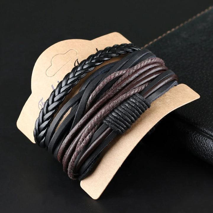 Handmade Leather Wrap Bracelet (4pcs)