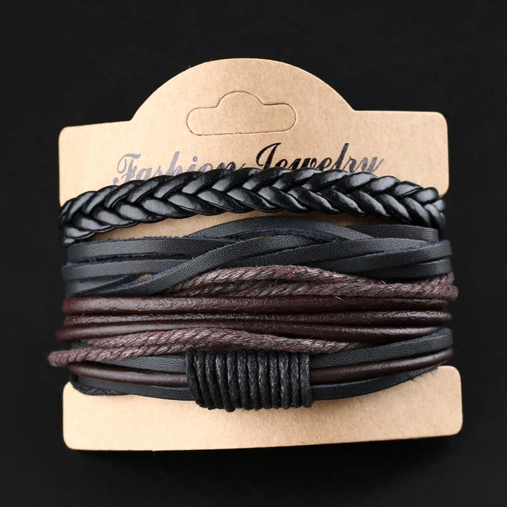 Handmade Leather Wrap Bracelet (4pcs)