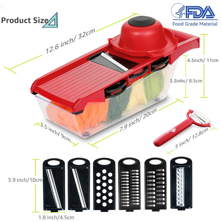 Vegetable Cutter – Steel Blade Slicer & Grater