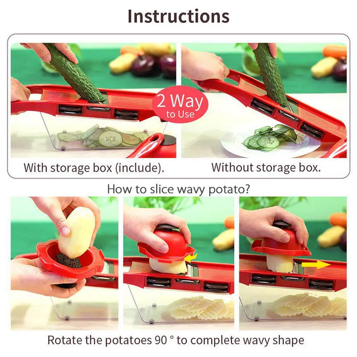 Vegetable Cutter – Steel Blade Slicer & Grater