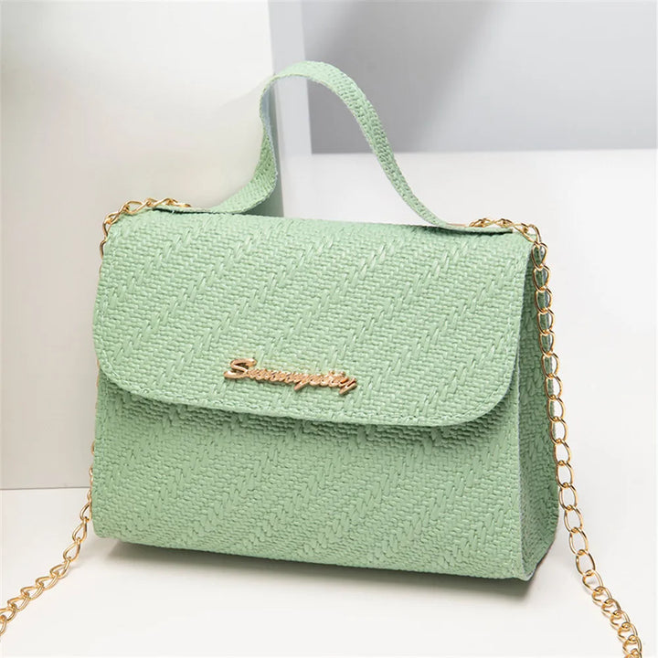 Women's Embossed PU Leather Chain Crossbody Bag