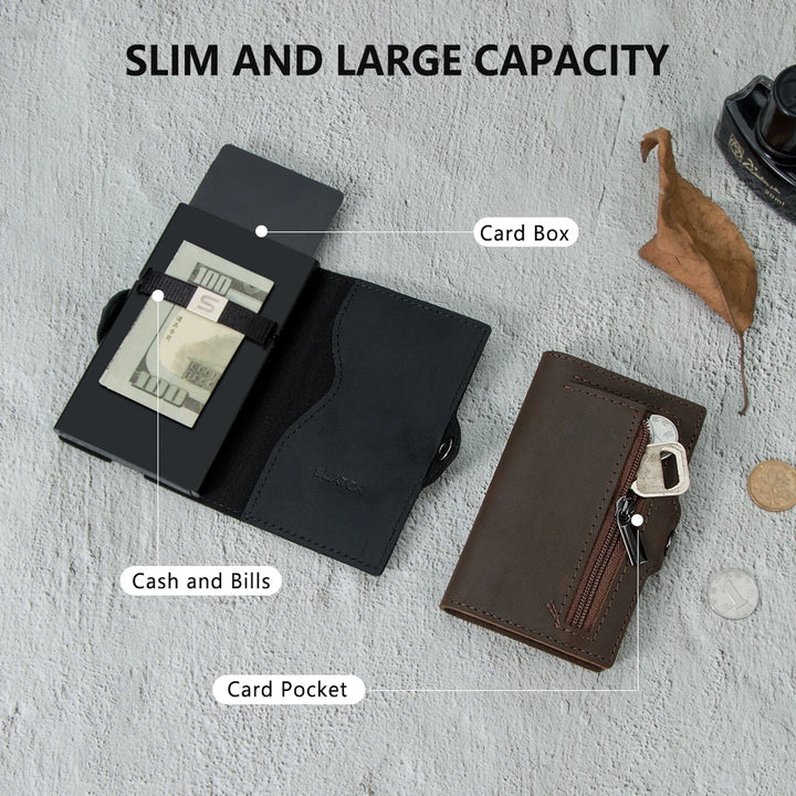 Slim Smart Carbon Fiber Wallet with Pocket