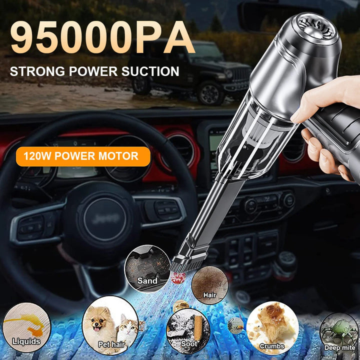 Wireless Car Vacuum Cleaner – 95000PA Strong Suction