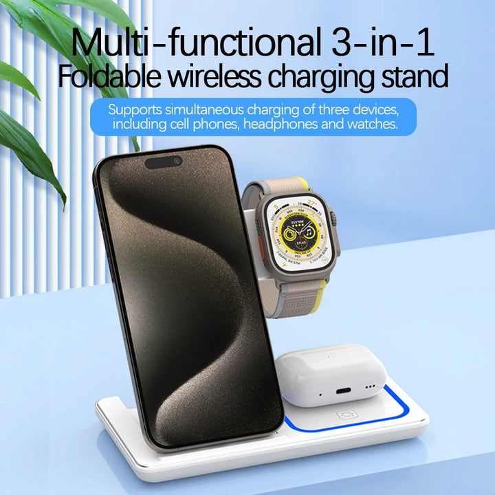 3-in-1 Wireless Charger Stand – For iPhone & Apple Devices