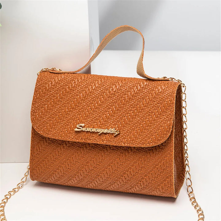 Women's Embossed PU Leather Chain Crossbody Bag