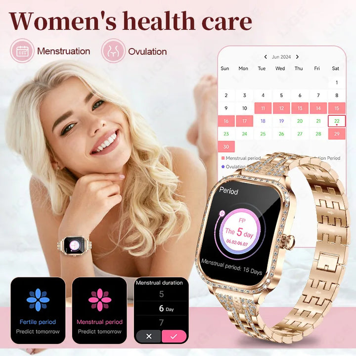 LIGE Women's Smartwatch 1.75'' HD Screen, Waterproof