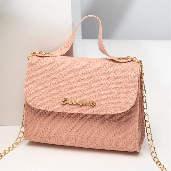 Women's Embossed PU Leather Chain Crossbody Bag