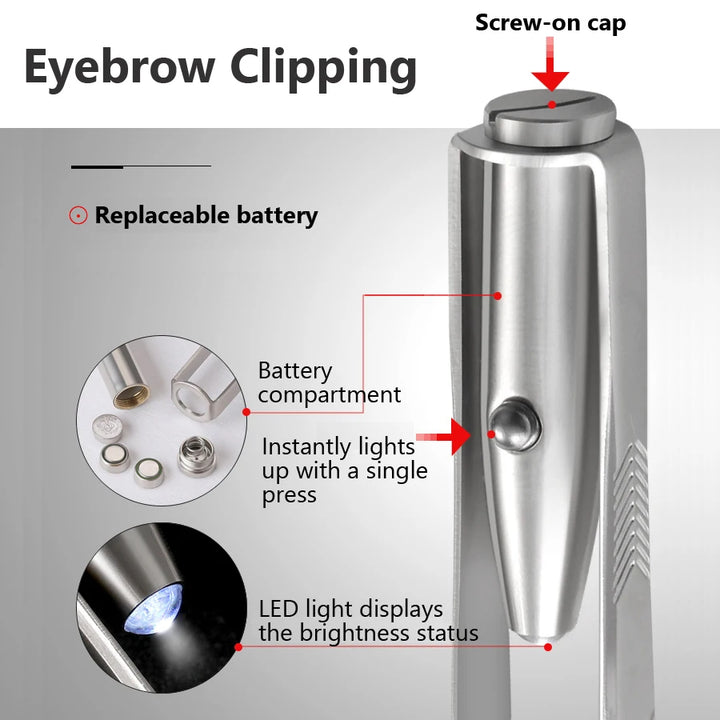 LED Eyebrow Tweezers – Precision & Lighted