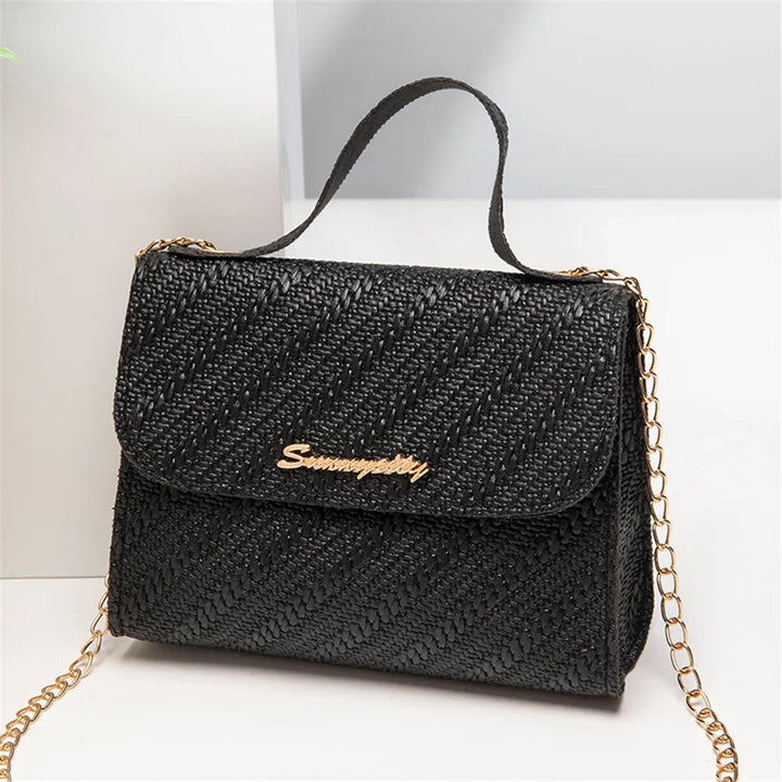 Women's Embossed PU Leather Chain Crossbody Bag