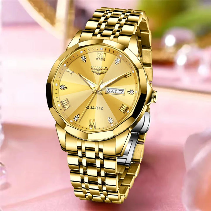 LIGE Women's Luxury Waterproof Chronograph Watch