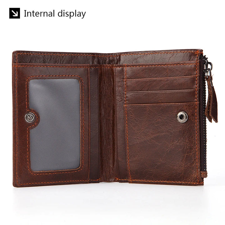 Men's RFID Leather Wallet with Zipper