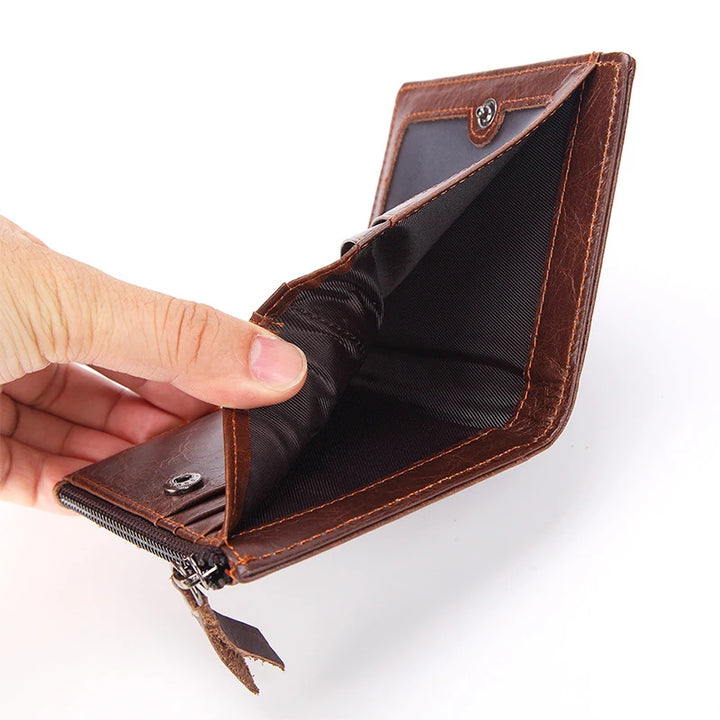 Men's RFID Leather Wallet with Zipper