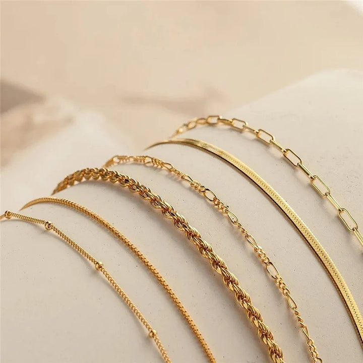 6Pcs Multilayer Cuban Chain Bracelets