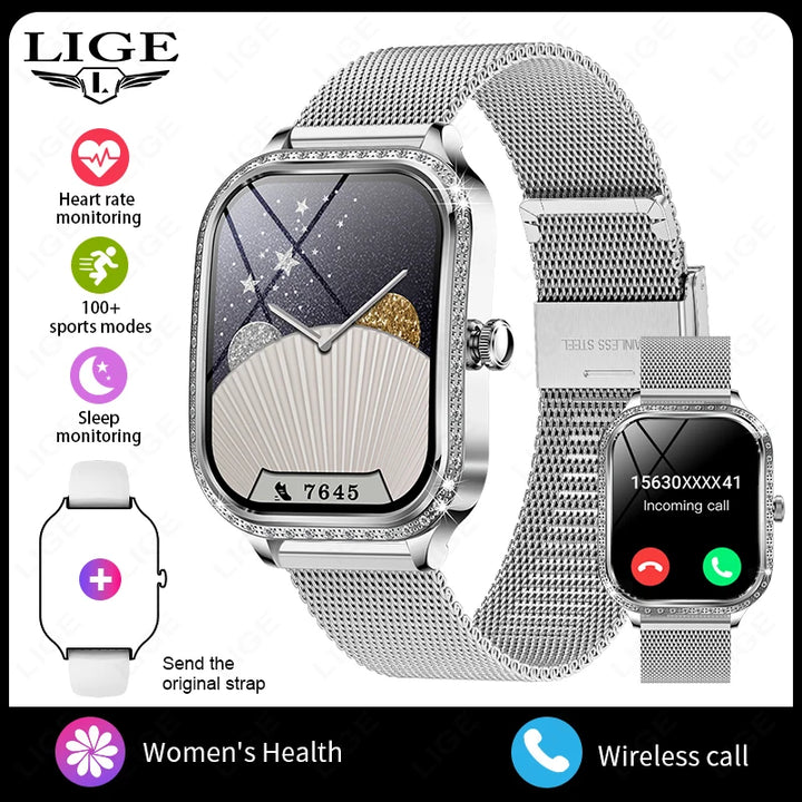 LIGE Women's Smartwatch 1.75'' HD Screen, Waterproof