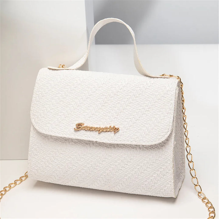 Women's Embossed PU Leather Chain Crossbody Bag