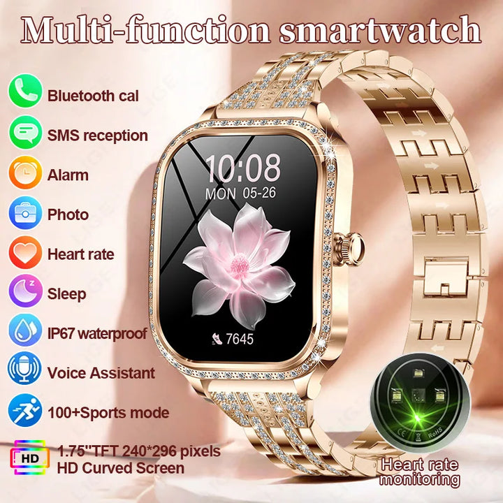 LIGE Women's Smartwatch 1.75'' HD Screen, Waterproof