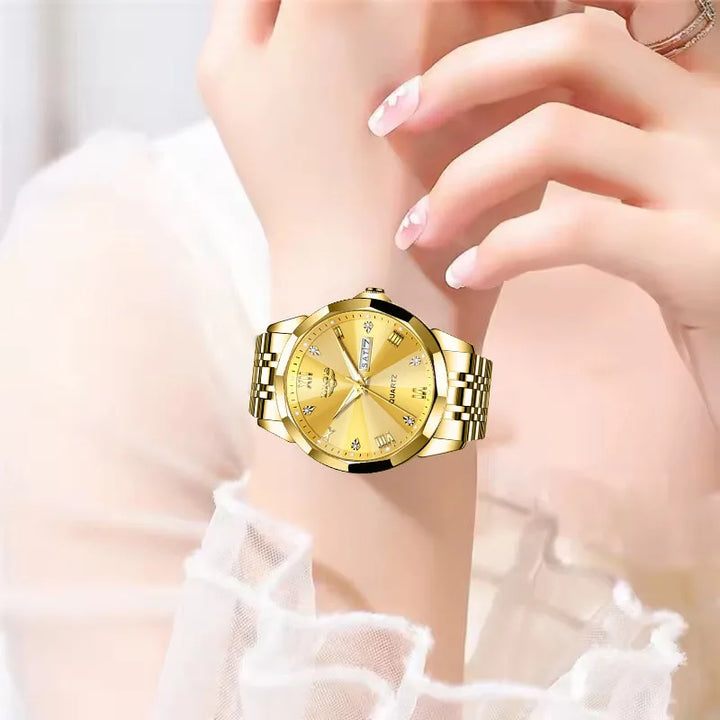 LIGE Women's Luxury Waterproof Chronograph Watch