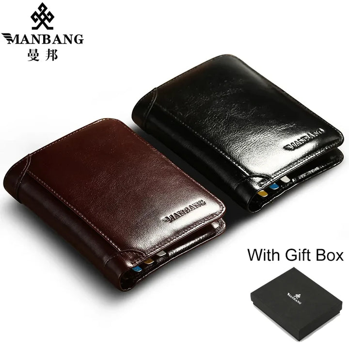 Men's RFID Leather Trifold Wallet