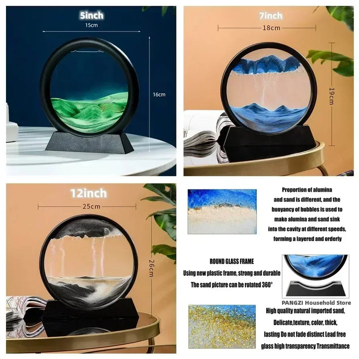 3D Moving Sand Art – Round Glass Sandscape