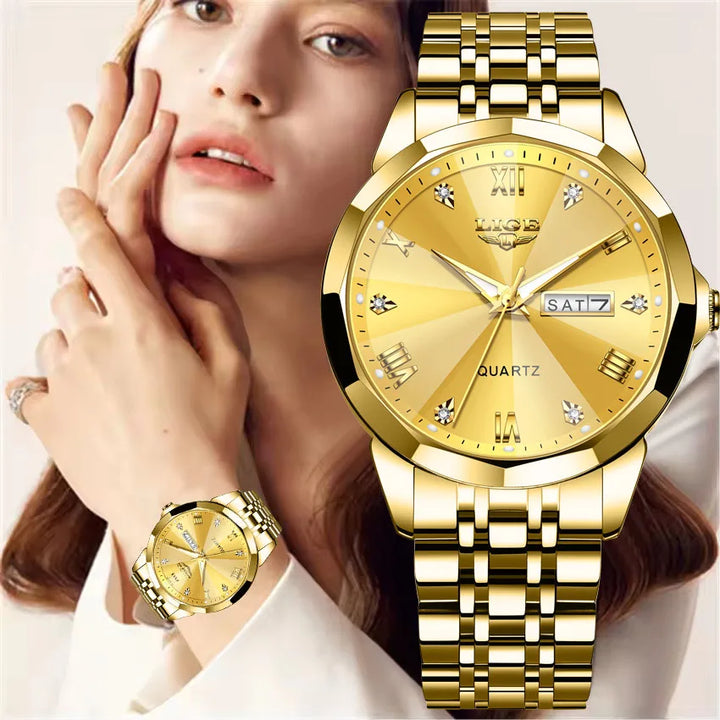 LIGE Women's Luxury Waterproof Chronograph Watch