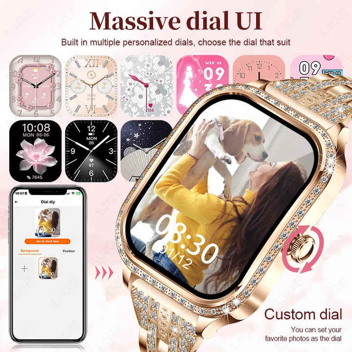 LIGE Women's Smartwatch 1.75'' HD Screen, Waterproof