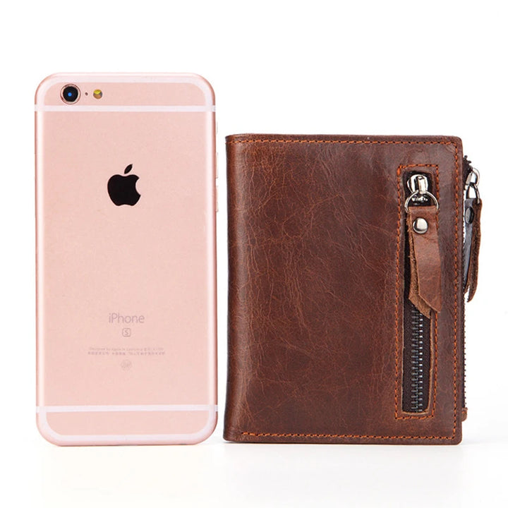 Men's RFID Leather Wallet with Zipper