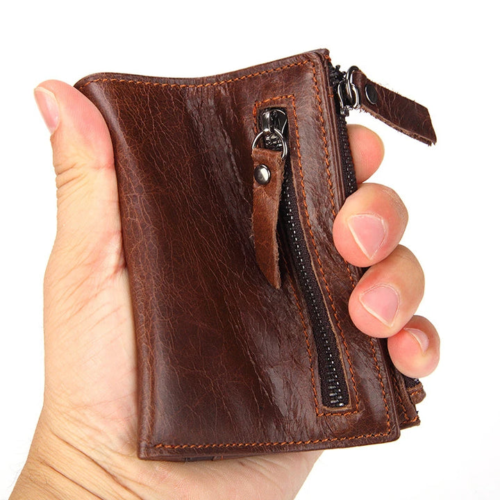 Men's RFID Leather Wallet with Zipper