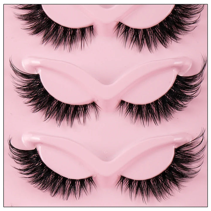 5 Pairs Cat Eye Faux Mink Lashes – Natural & Winged