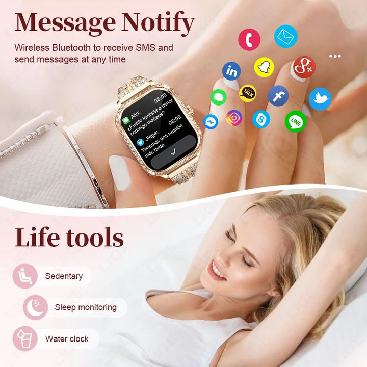 LIGE Women's Smartwatch 1.75'' HD Screen, Waterproof