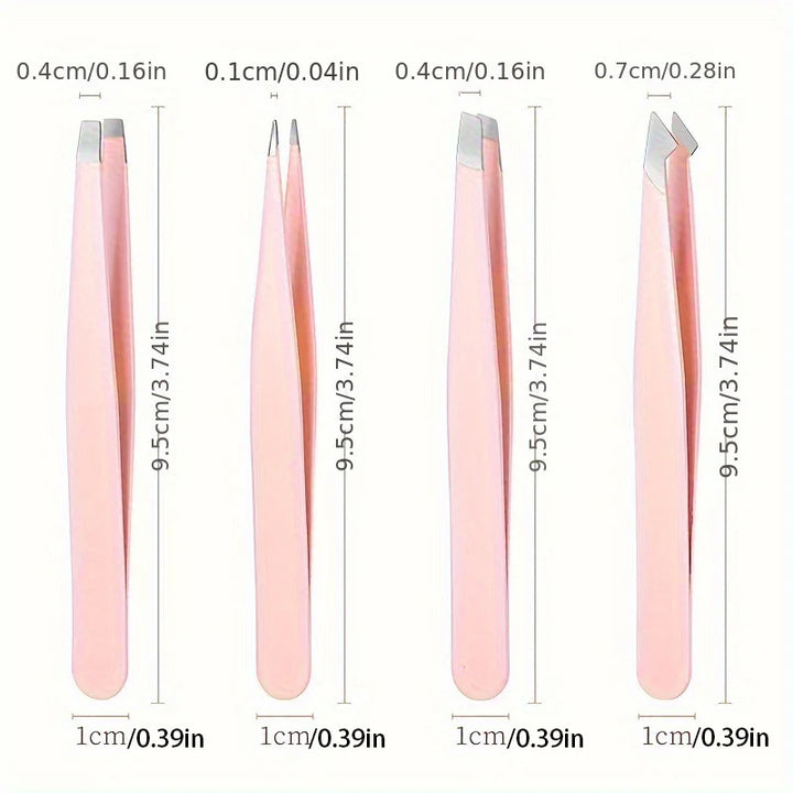 4-Piece Tweezers Set – Precision Hair Removal