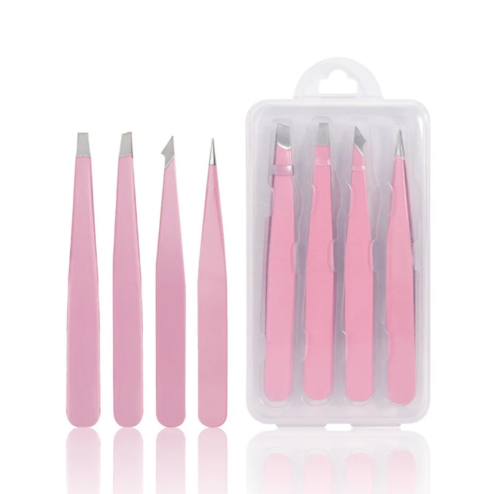 Pink Slanted Tweezers – 2 Pcs