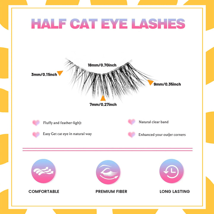 10 Pairs Half Lashes – Natural, Wispy & Cat Eye